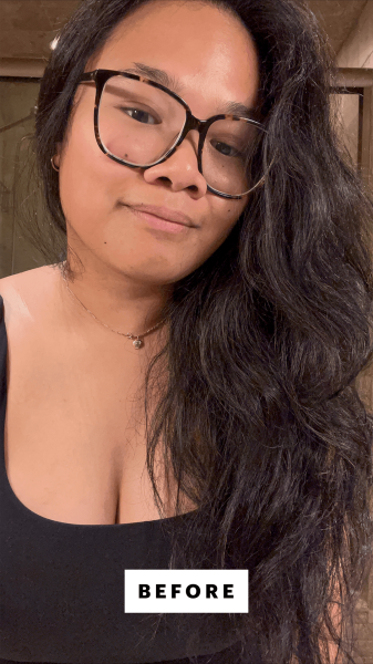 Calaor before using the Mane It's Giving Body Medium Hot Thermal Round Brush