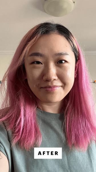 Allure commerce editor Sarah Han after using the Living Proof Full Shampoo